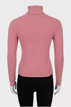 Knitted golf shirt decorated with rhinestones