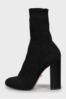 Textile ankle boots with lurex