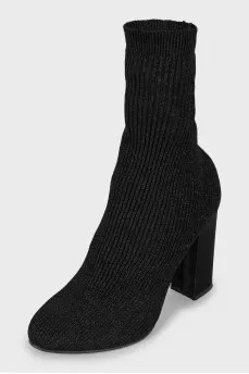 Textile ankle boots with lurex