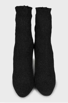 Textile ankle boots with lurex