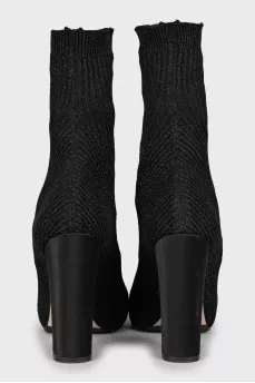Textile ankle boots with lurex