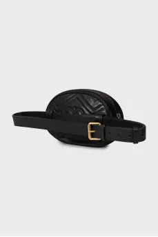 Поясна сумка Black Matelassé Leather GG Marmont