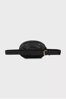 Поясна сумка Black Matelassé Leather GG Marmont