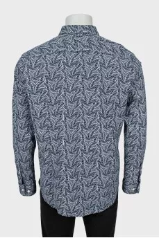 Men's dark blue shirt with pattern