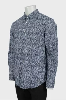 Men's dark blue shirt with pattern