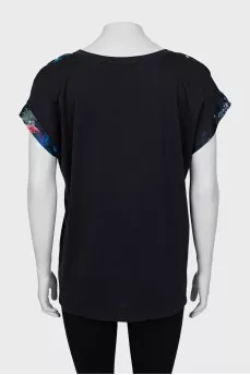 Silk T-shirt in a bright print