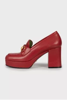 Red square toe shoes