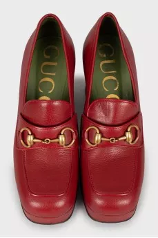Red square toe shoes