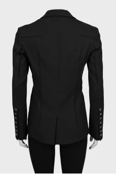 Fitted jacket with embroidered print