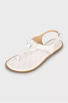 Sandals made of eco-leather in a signature print