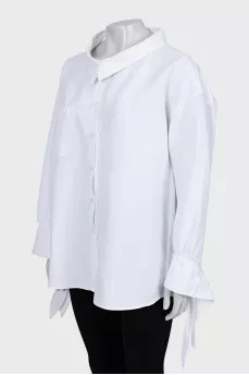 Oversized shirt with tie sleeves