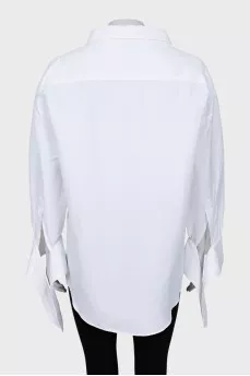 Oversized shirt with tie sleeves