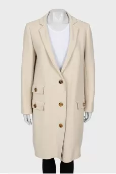 White wool coat