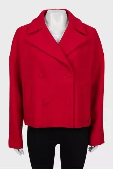 Cropped coat with buttons