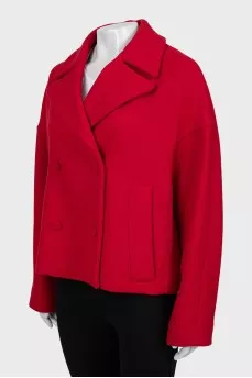 Cropped coat with buttons