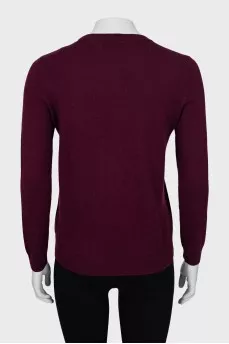 Burgundy jumper with embroidery
