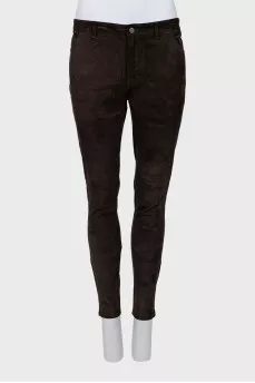 Brown suede trousers