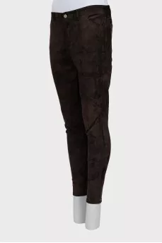 Brown suede trousers