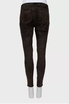 Brown suede trousers