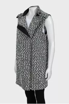 Tweed vest with zipper