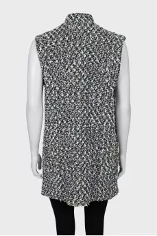 Tweed vest with zipper