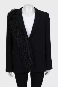 Jacket decorated with feathers