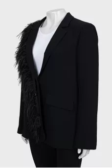 Jacket decorated with feathers