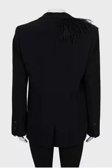 Jacket decorated with feathers