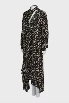 Polka dot dress decorated with bow