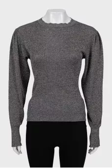Long sleeve with voluminous sleeves and lurex