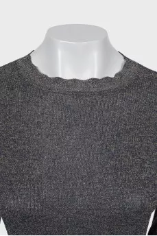 Long sleeve with voluminous sleeves and lurex