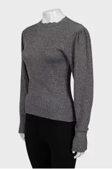Long sleeve with voluminous sleeves and lurex