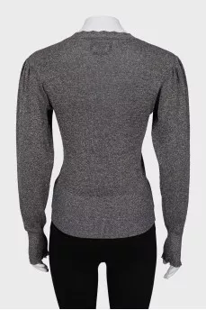 Long sleeve with voluminous sleeves and lurex