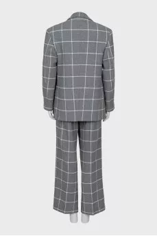 Checkered suit with palazzo pants
