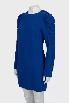 Mini dress with draped sleeves