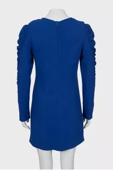 Mini dress with draped sleeves
