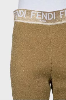 Gold joggers with signature logo