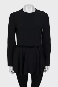 Fitted blouse with fringe