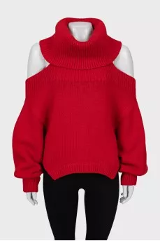 Open back wool sweater
