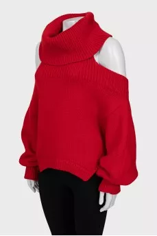 Open back wool sweater
