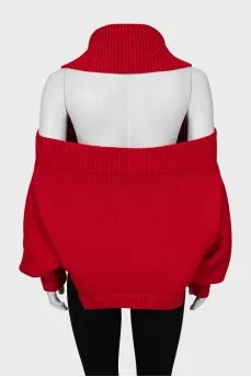 Open back wool sweater
