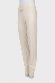 Cashmere trousers with elastic