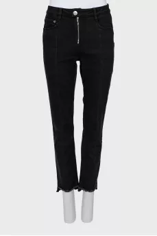 Slim fit jeans with raw hem