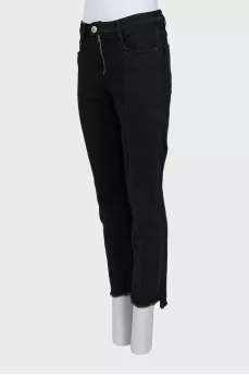 Slim fit jeans with raw hem