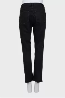 Slim fit jeans with raw hem