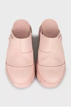 Pink rubber clogs