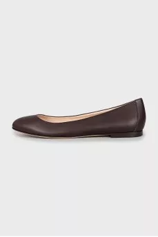 Purple leather ballet shoes