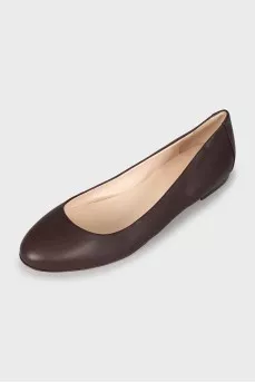 Purple leather ballet shoes