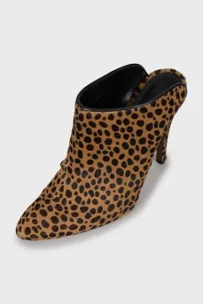 Leather shoes with animal print