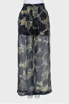 Translucent silk trousers